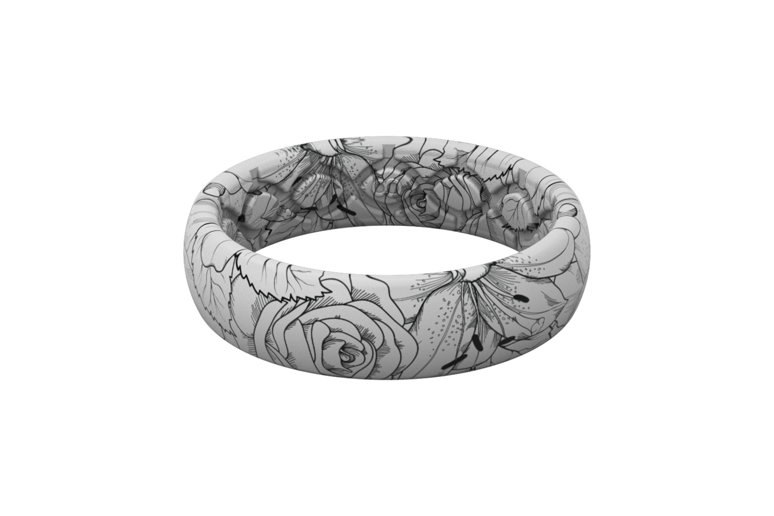 Winter Rose Thin Ring