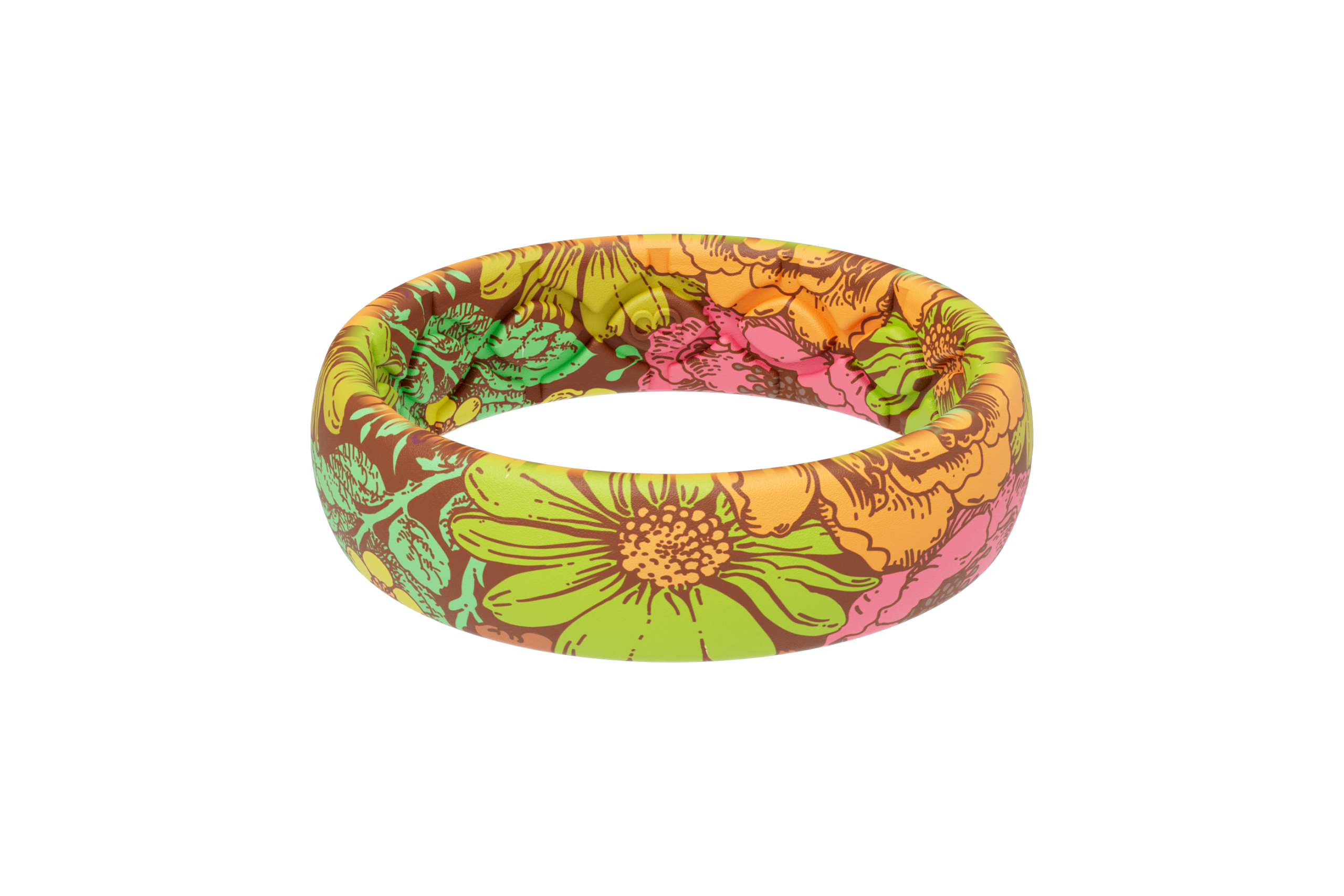 Retro Floral Thin Ring
