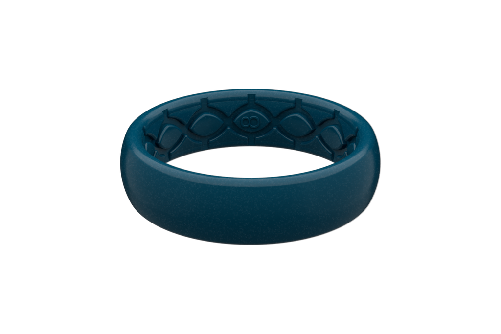 Satin Dark Ocean Thin Ring