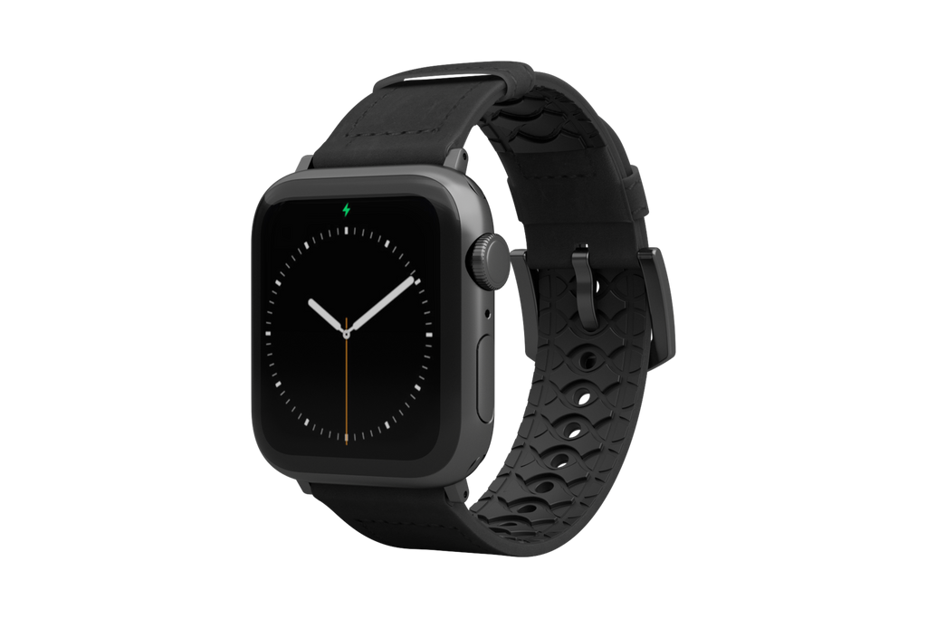 Vulcan Obsidian - Black Apple Leather Watch Band