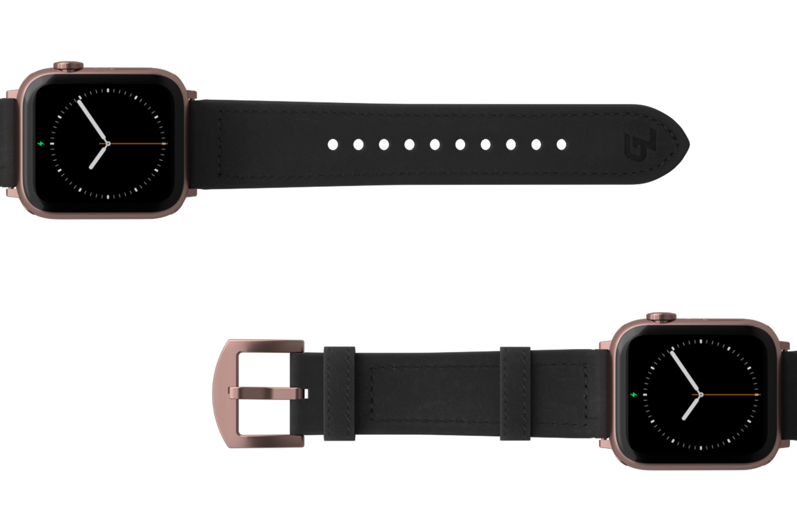 Vulcan Obsidian - Black Apple Leather Watch Band