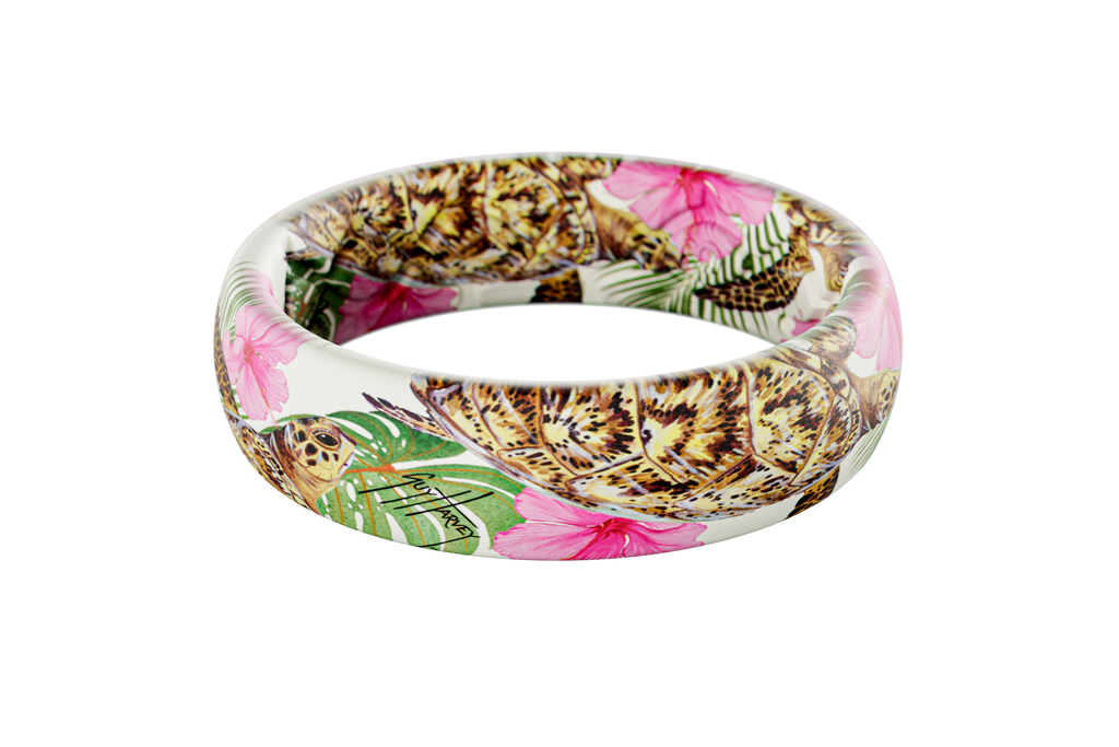 Guy Harvey Pink Hibiscus Turtle Thin Ring