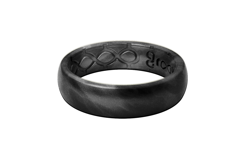 Solid Black Pearl Thin Ring