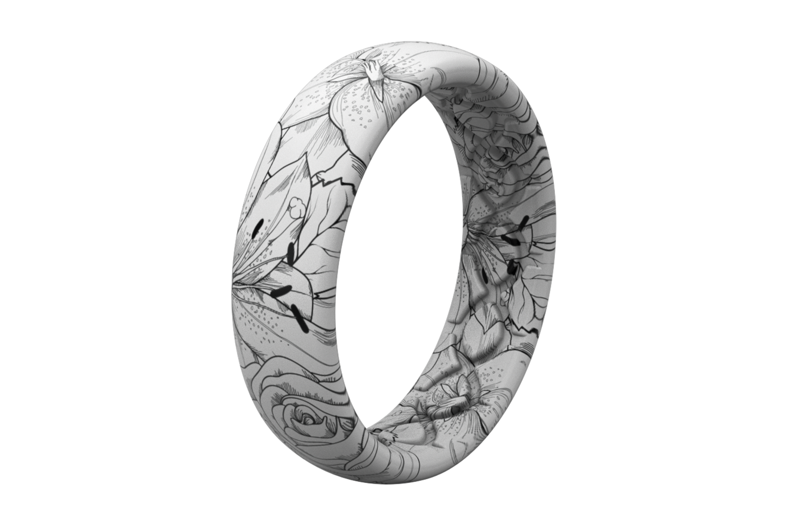Winter Rose Thin Ring